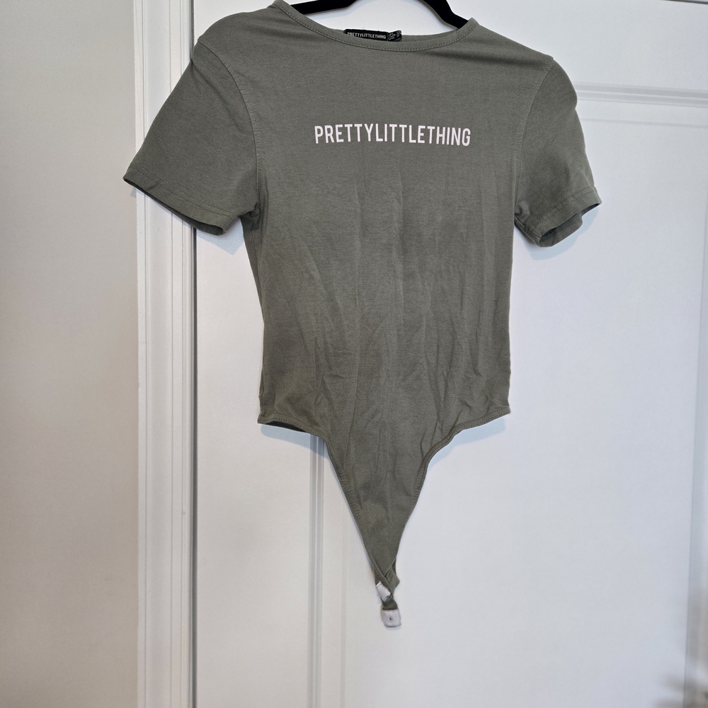 PrettyLittleThing Olive Green Asymmetrical Top